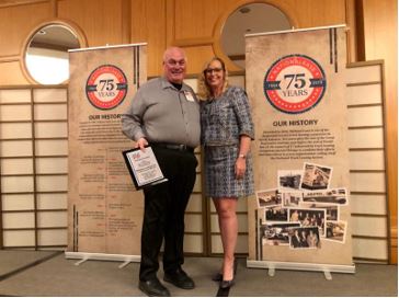 Left to right: Tom Coffey, Alliance Leasing, Ltd., a NationaLease Member; Jane Clark, NationaLease Vice President of Member Services.