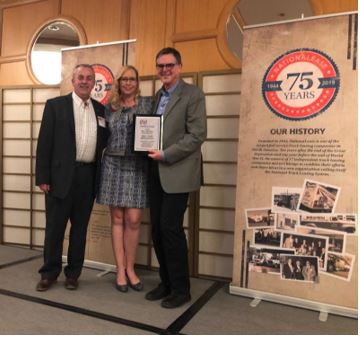 Left/right: John MacKay and Peter Macgillivray, Nova Truck NationaLease; (center) Jane Clark, NationaLease Vice President of Member Services.